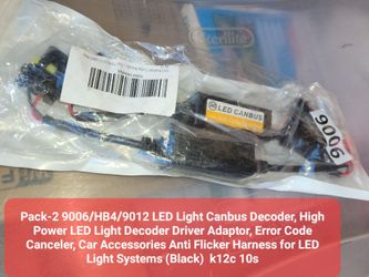 Pack-2 9006/HB4/9012 LED Light Canbus Decoder, High Power LED Light De [KO2415]