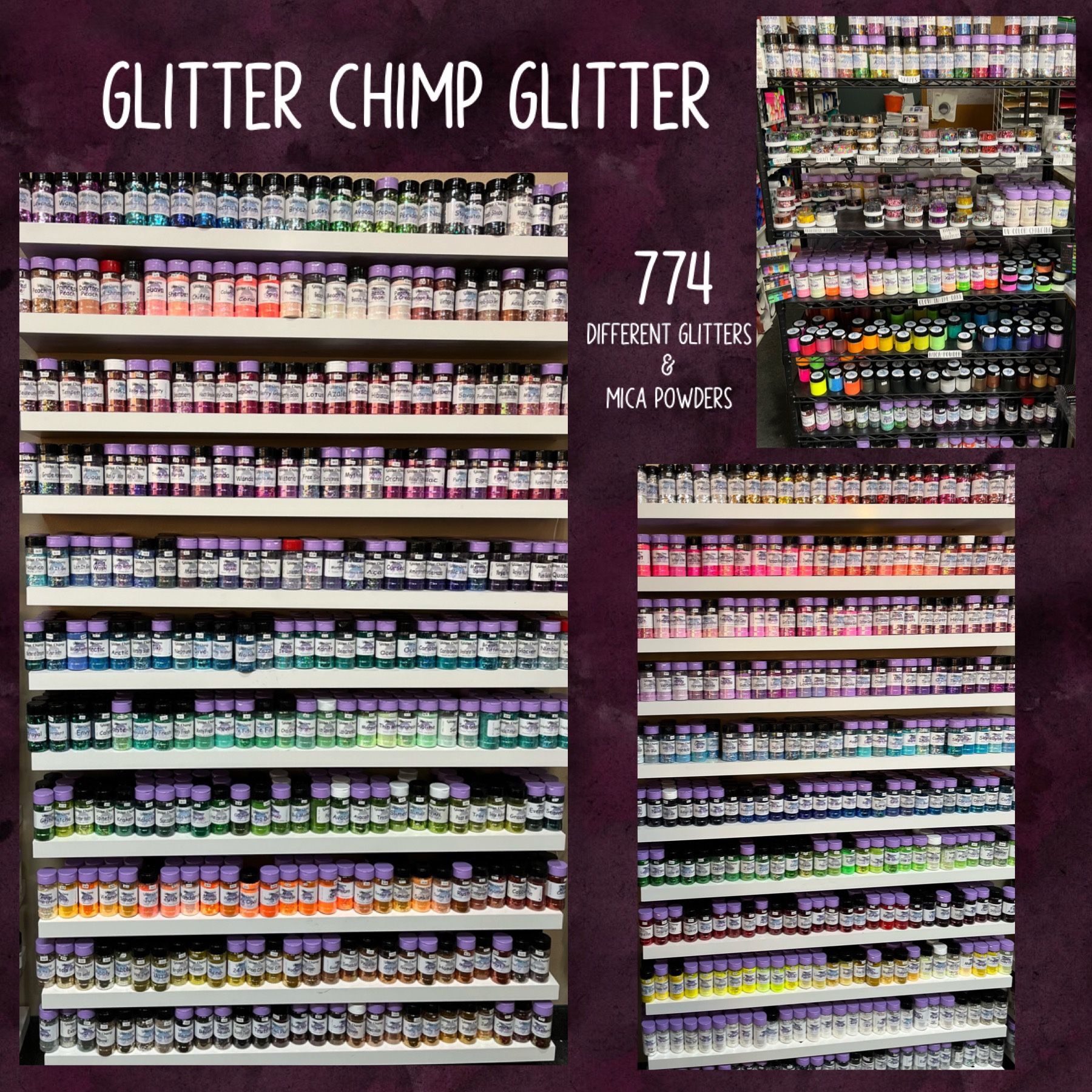 Glitter Chimp glitter All NEW Fine, Chunky, Glow In The Dark, Mica Powder