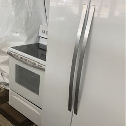 Whirlpool side-by-side refrigerator electric Glass top stove
