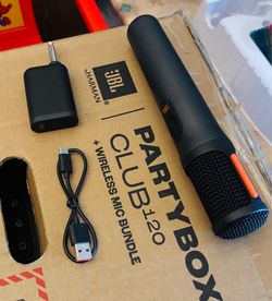 JBL Wireless Microphone ≠ JBL Dual Channel Receiver/ Adapter, Original Partybox Set, & Charger