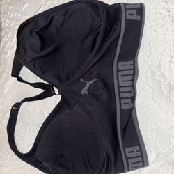 Large Black Puma Sports Bra