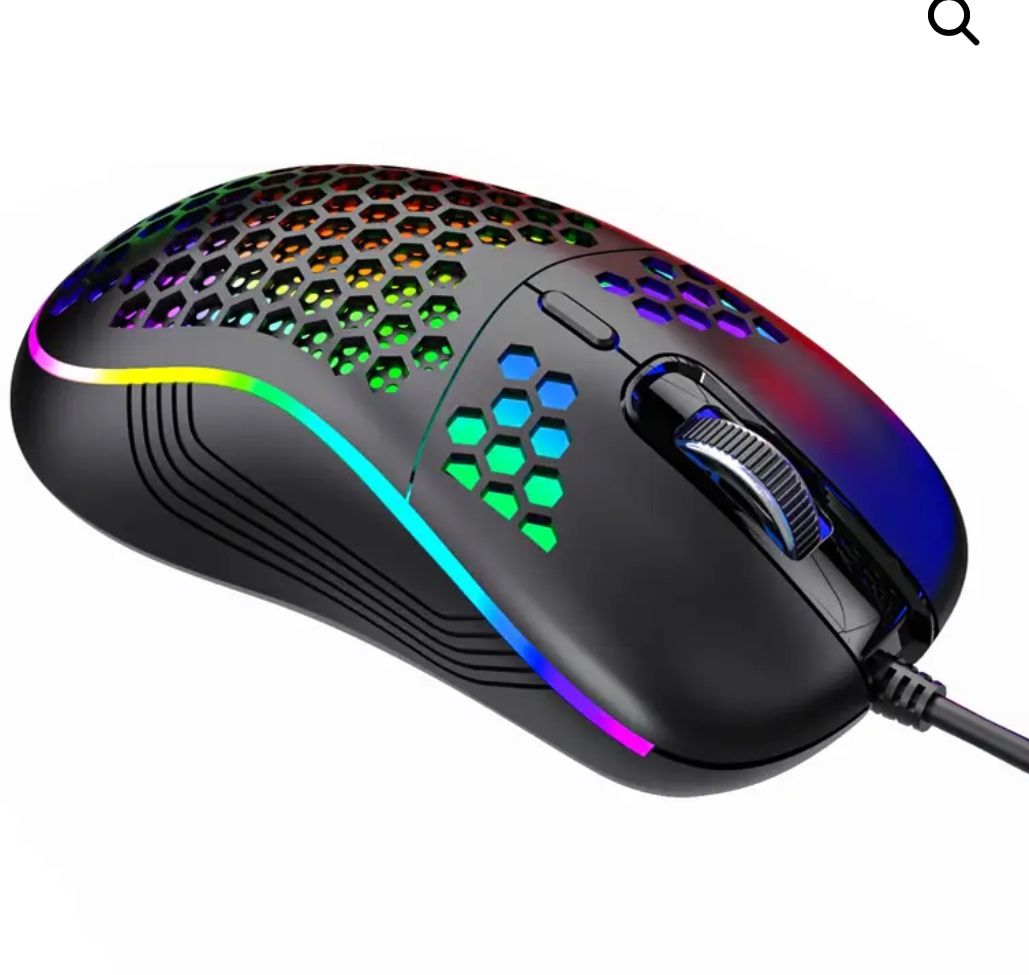 RGB LED Wired Optical USB Gaming Mouse - 7200 DPI, Ergonomic Shape, 7 Buttons, C