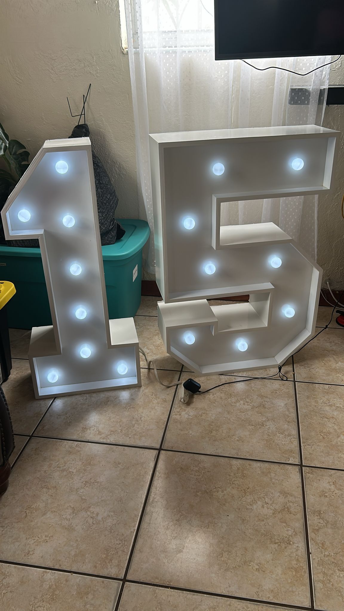 Wooded Light 💡 15 Or Any Number Sign.