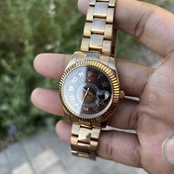 Rolex Sky-Dweller 42mm Everose Gold Chocolate Index Dial Fluted Bezel