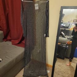 Sparkly Black Mesh Dress