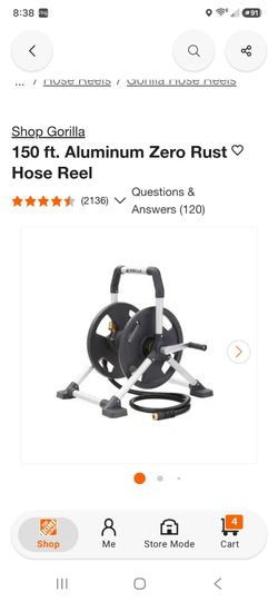 Gorilla 150ft. Aluminum Water Hose Reel New (Price Is Firm)