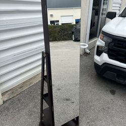 Costway 360° Rotatable Jewelry Cabinet Armoire 2-in-1 Lockable Mirror Jewelry Box Bookshelf! Great condition! Retails $159.99