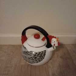Vintage 1986 Kamenstein rooster enamel tea kettle pot