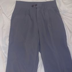 SHEIN High Waist Dress Pants Women's Trousers Straight Leg Loose Fit Casual Button Pocket Daily Wear