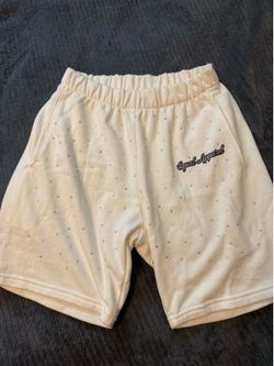 White shorts with rhinestones