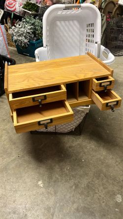 Solid oak desktop organizer