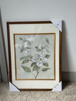 Framed Magnolia Floral Wall Art Print