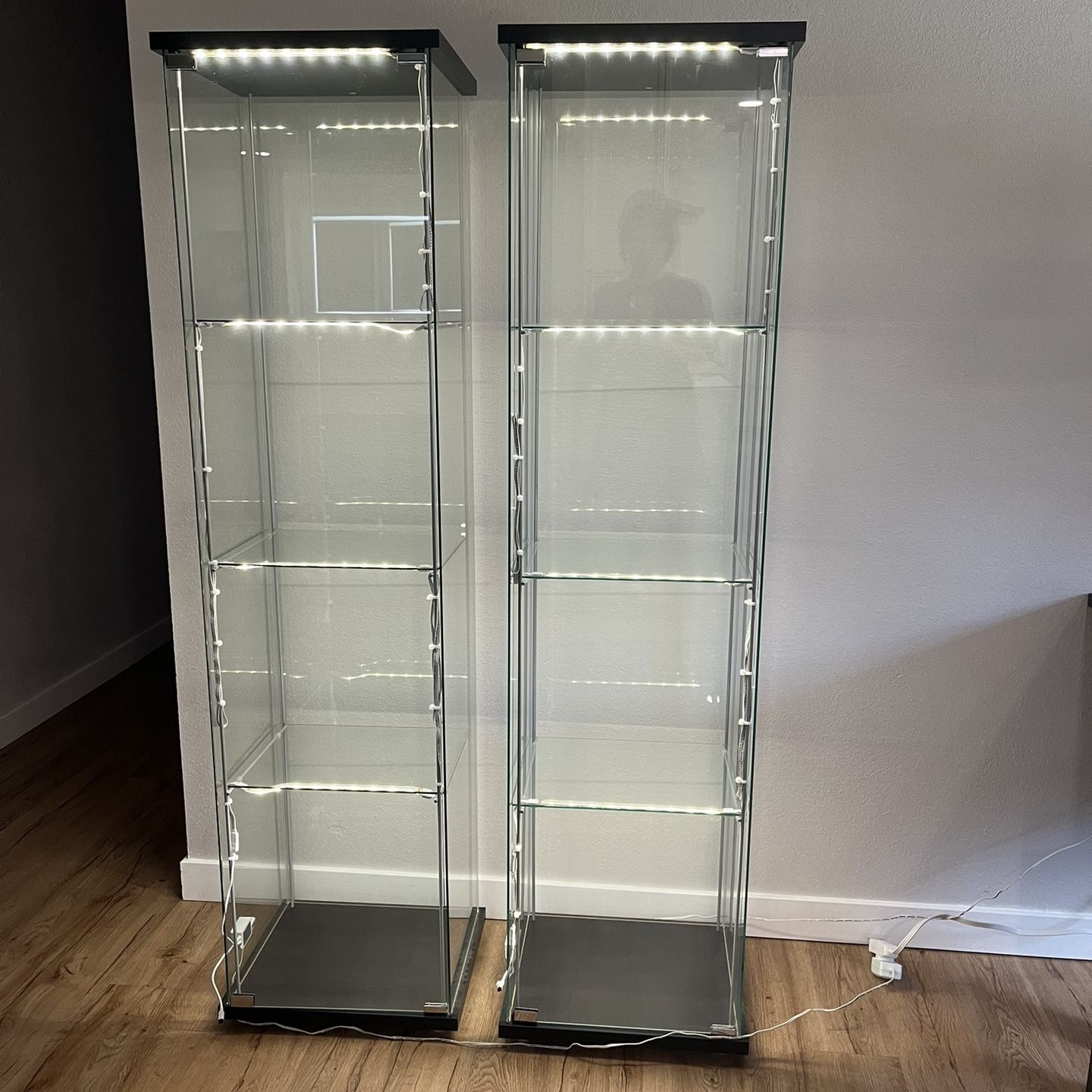 IKEA 2 Detolf Display Cases With DIY LED Lighting (please Read