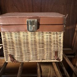 Zara  Wicker Purse With Clasp And Strap