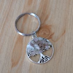 Tree Of Life Keychain With Crystal Accents