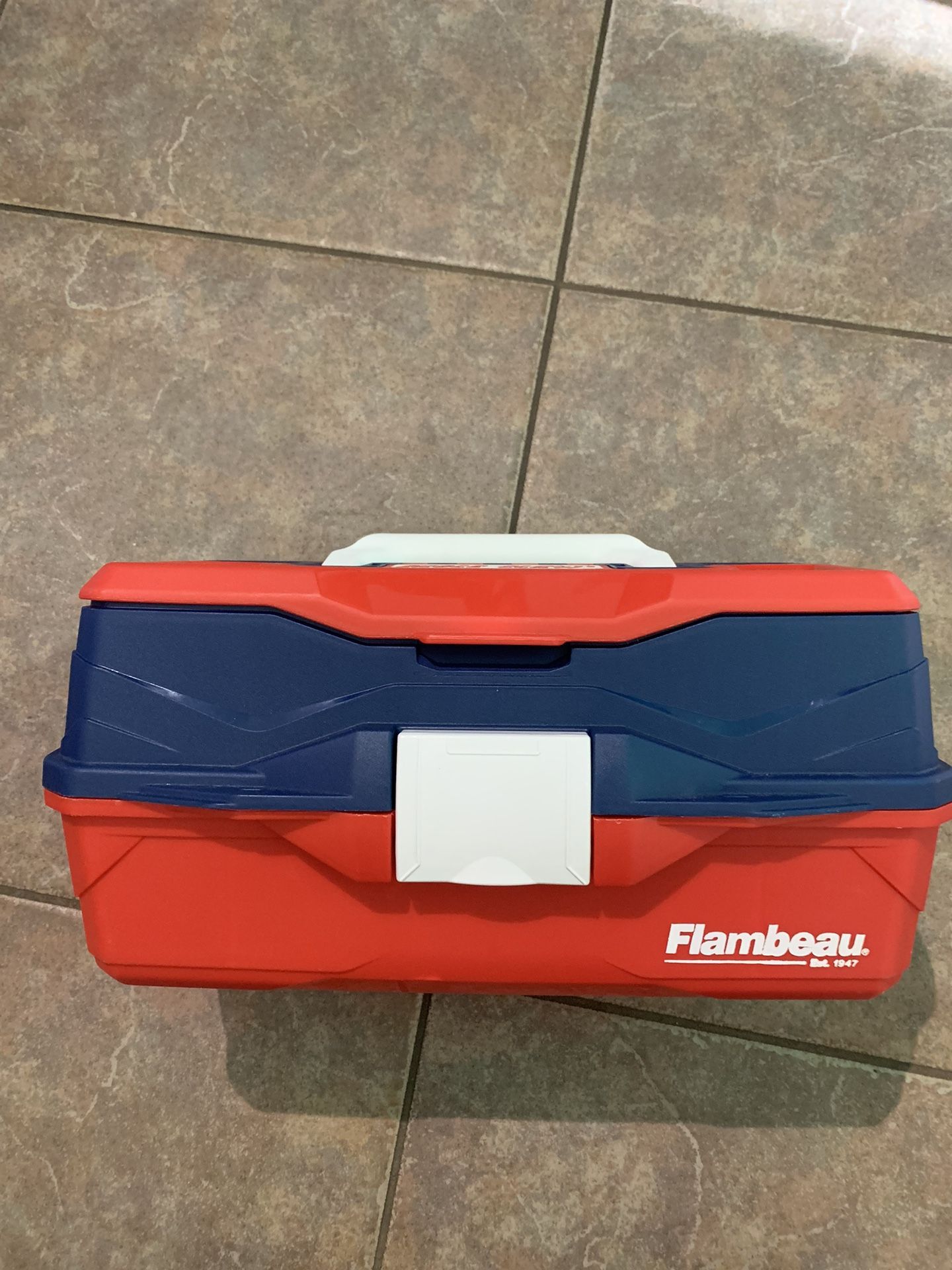 Red Blue 1 Tray Classic Tray Tackle Box.