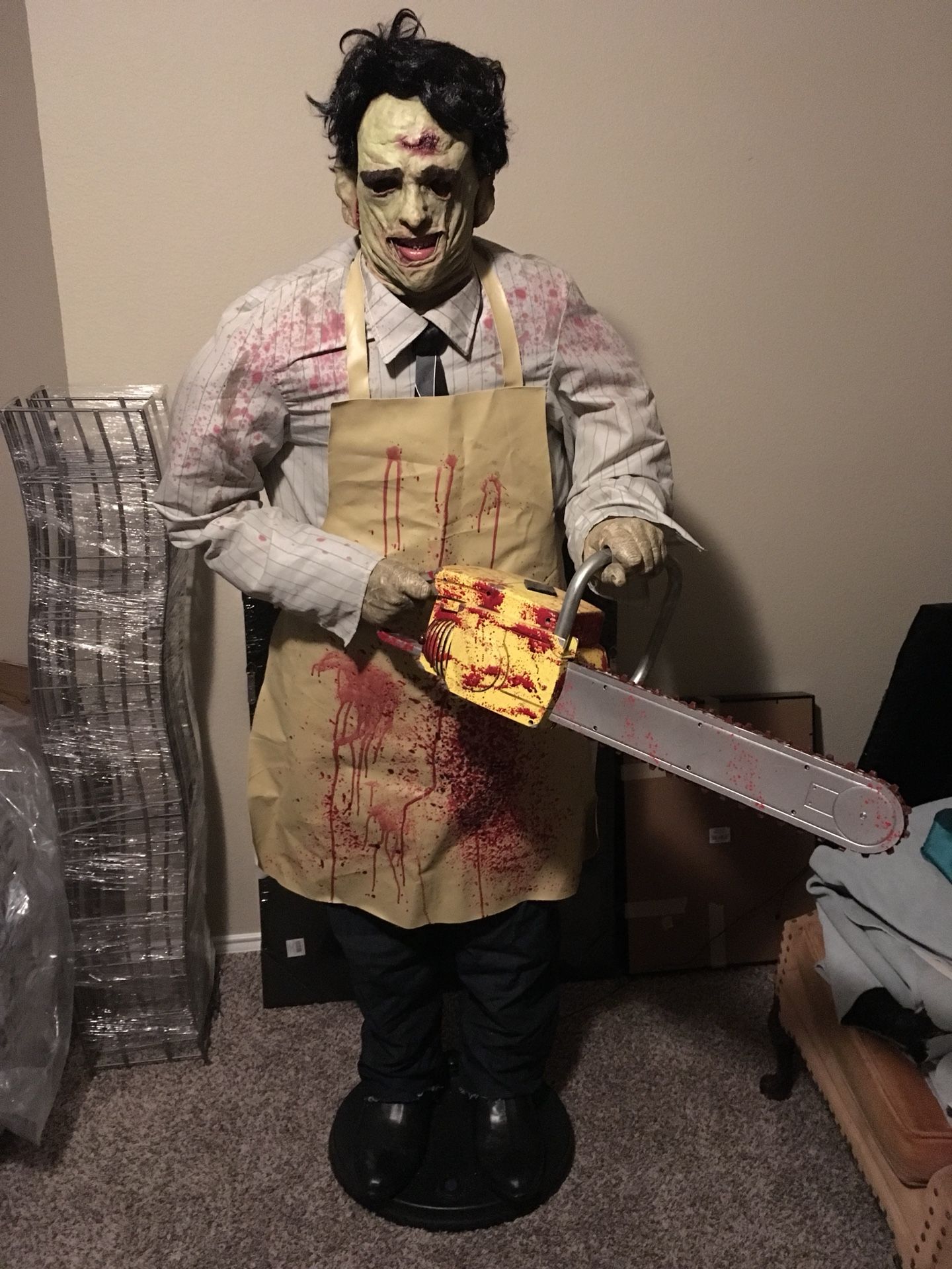 Gemmy Lifesize Animated Letherface Texas Chainsaw Massacre Halloween Prop Rare