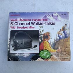 Radio Shack 5 Channel Walkie Talkie W/Headset Voice-Operated  