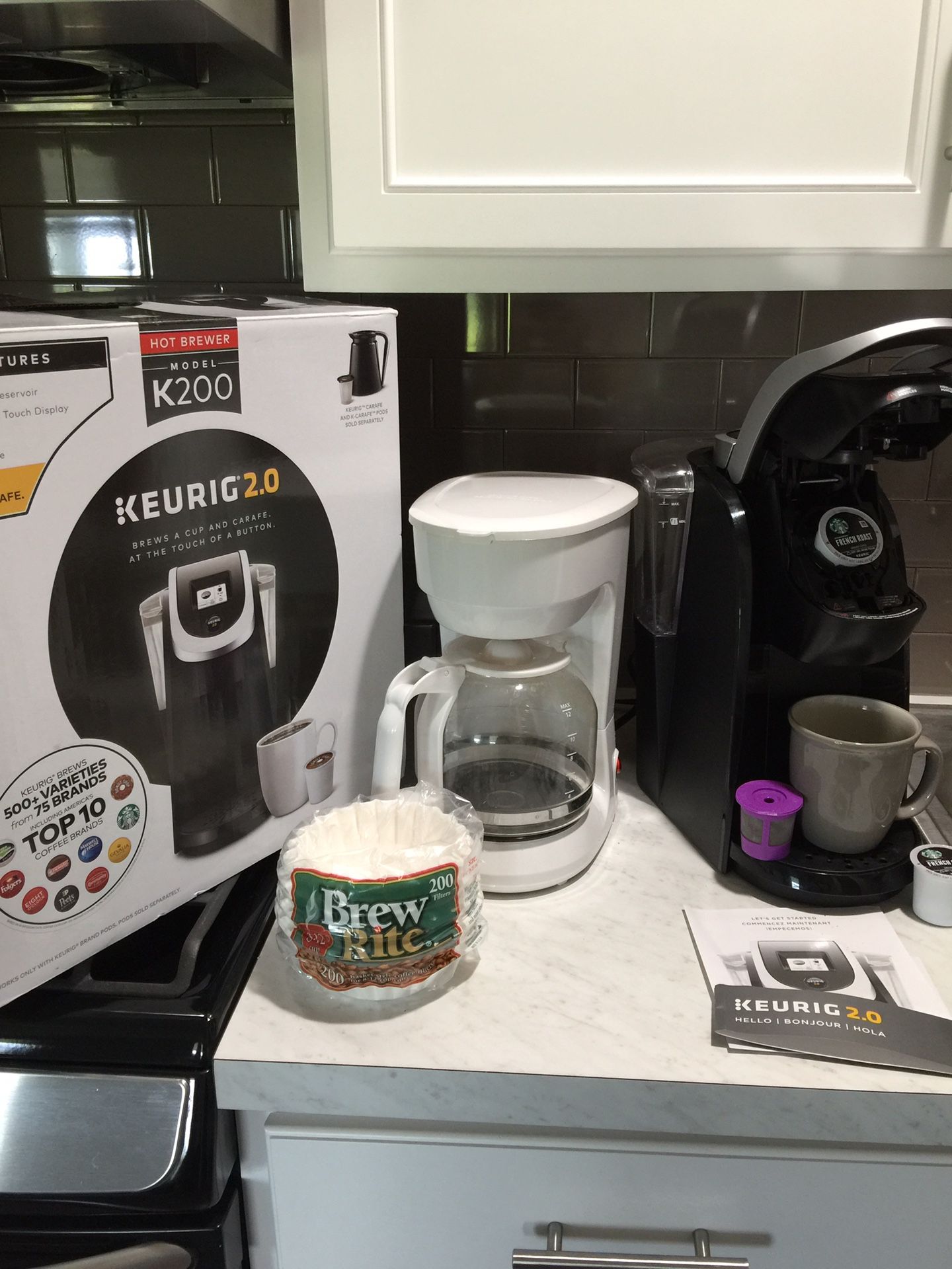 2 FOR1...Keurig 2.0 machine and 12 Cup Regular Coffee Maker
