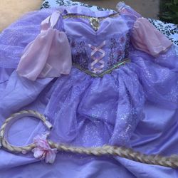 Disney Princess Rapunzel Costume Purple Dress Tangled Child Size Small 3/4 T