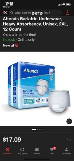 Attends Bariatric Underwear 2XL, 12 Count