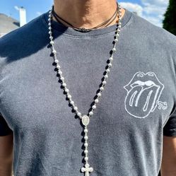 50 grams weight, Handmade Silver 925 rosary necklace 28 inches