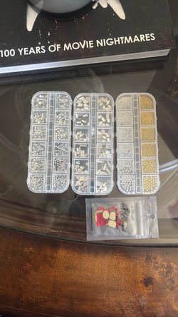 Nail Art Rhinestone and Bead Assortment Set