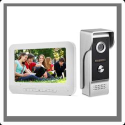 AMOCAM Video Intercom System, 7 Inche Monitor Wired Video Door Doorbell Kit, Outdoor IR Camera Door Intercom, 
