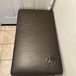 Furniture Restoration/ Repair  Brown faux leather Bench 