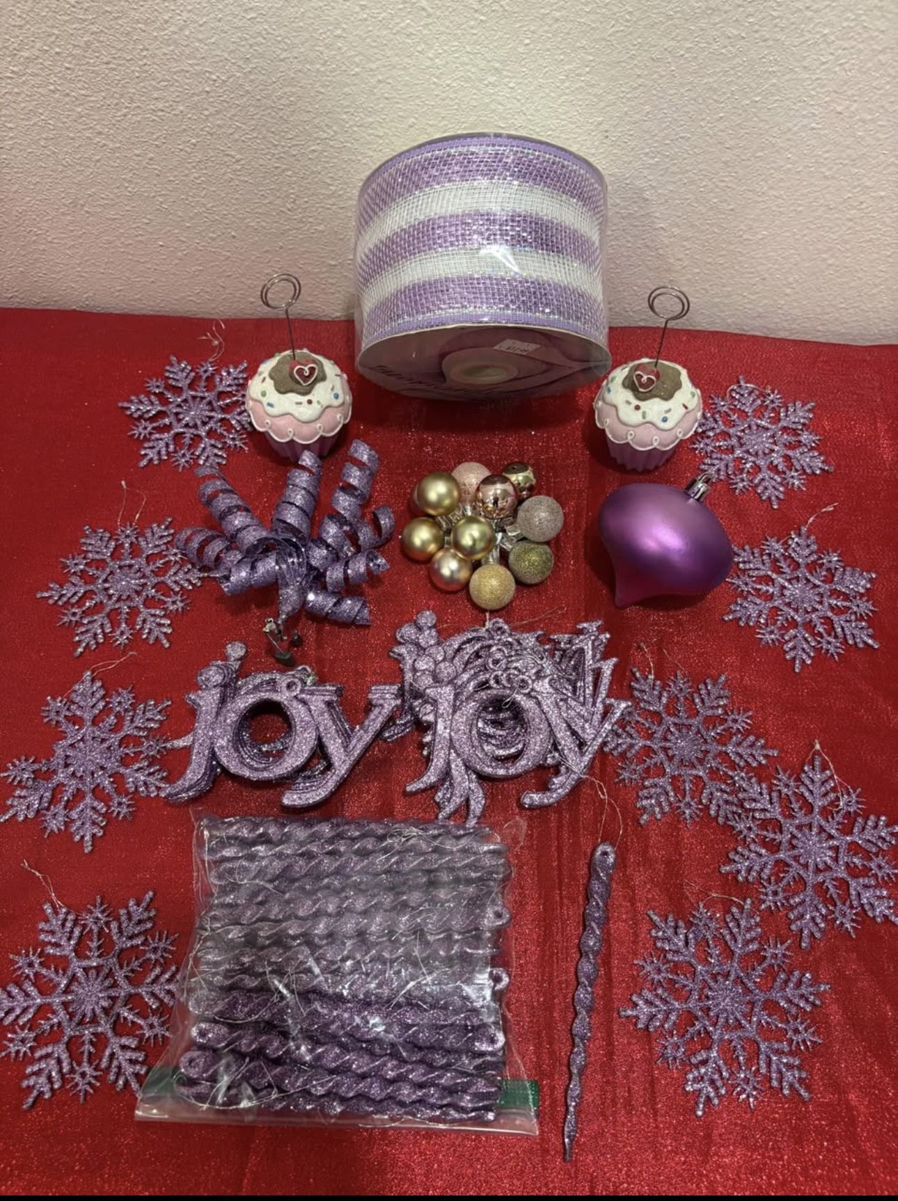 Light purple Christmas tree decorations - Holiday Home Decor - cupcake picture holders -Simi Valley