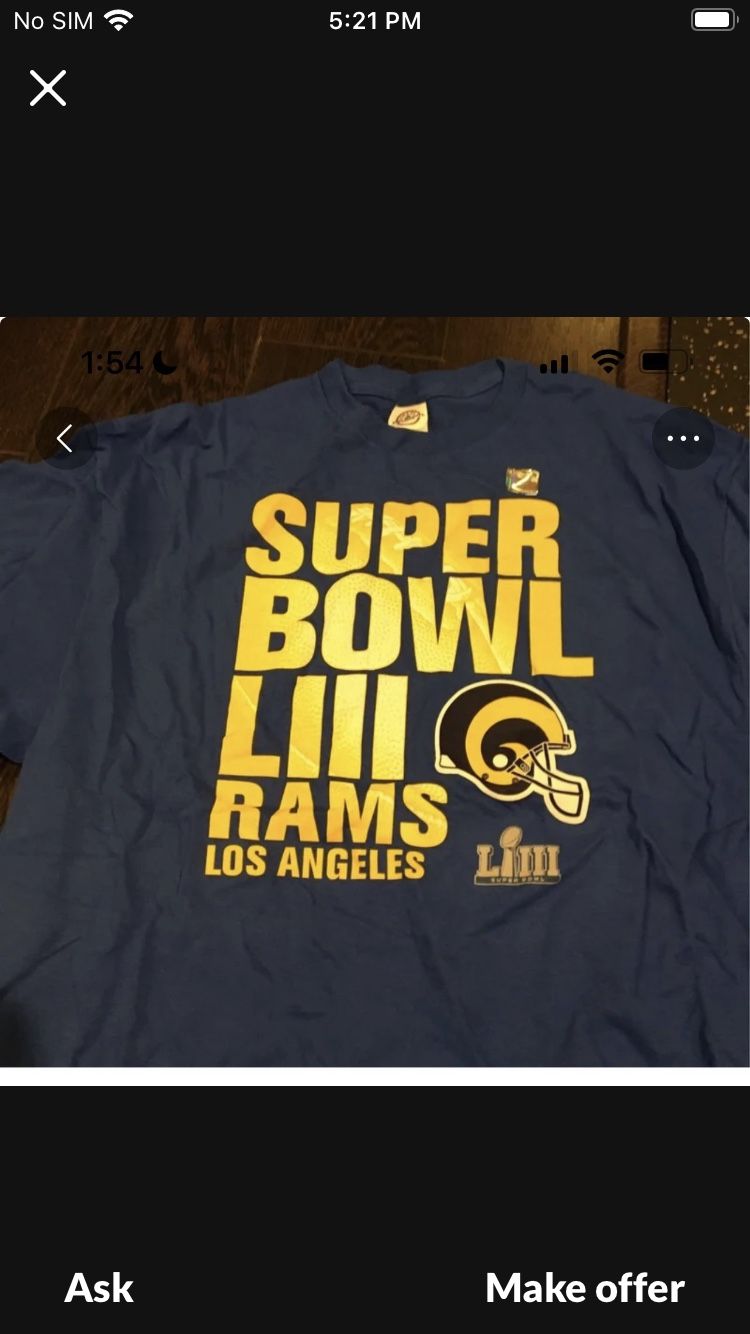 New NFL Los Angeles Rams Superbowl t shirt Large