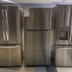 Stainless Steel Top Freezer Refrigerator Apartment Size 