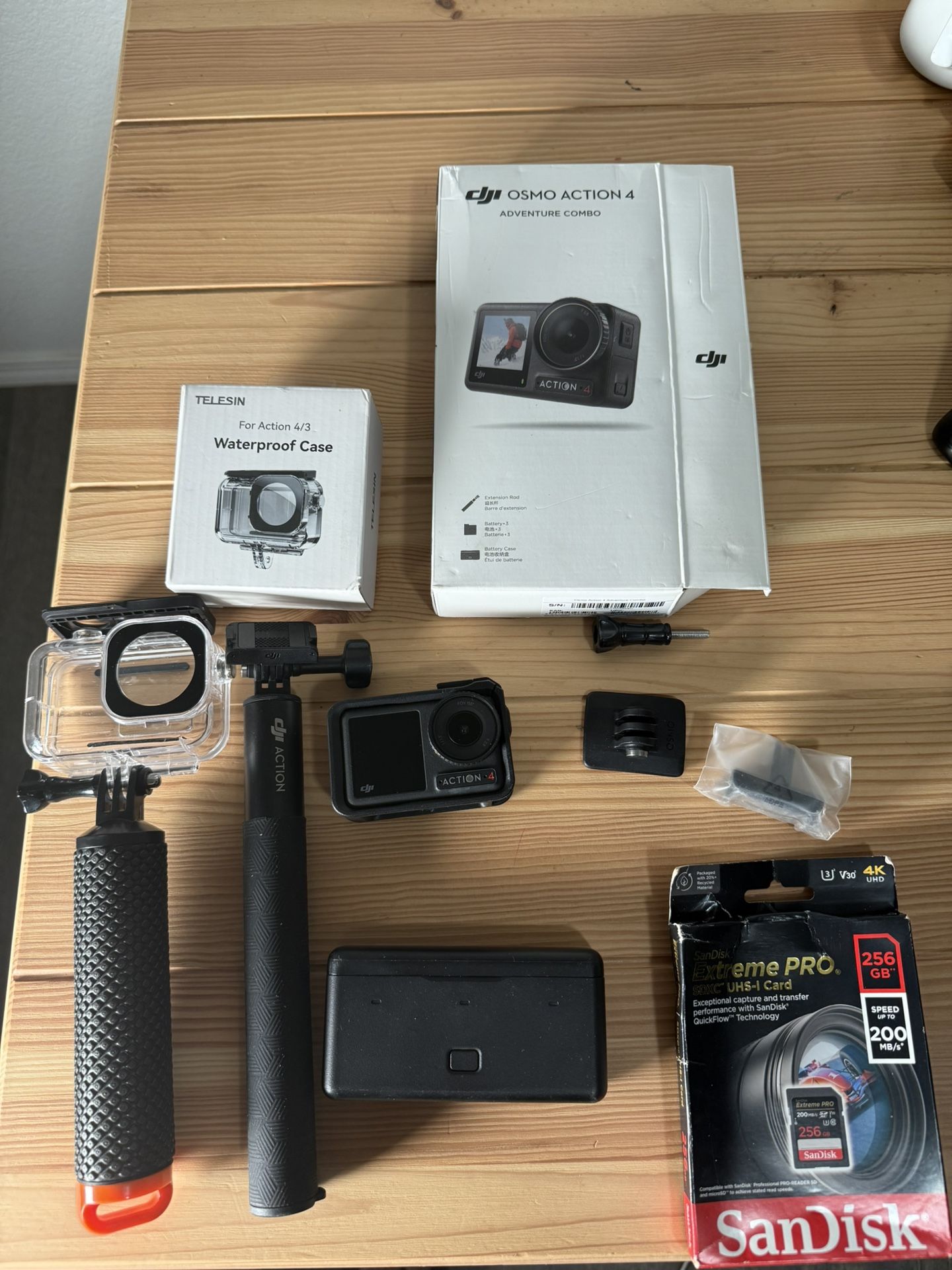 DJI Osmo Action 4 Adventure Combo – Excellent Condition + BONUS Items