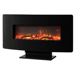 The Muskoka 35-inch Curved Electric Fireplace (Model MHC35BL) with remote