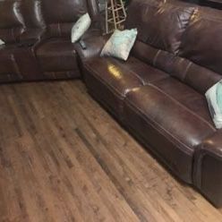 Leather Couch and Loveseat Power Recliner