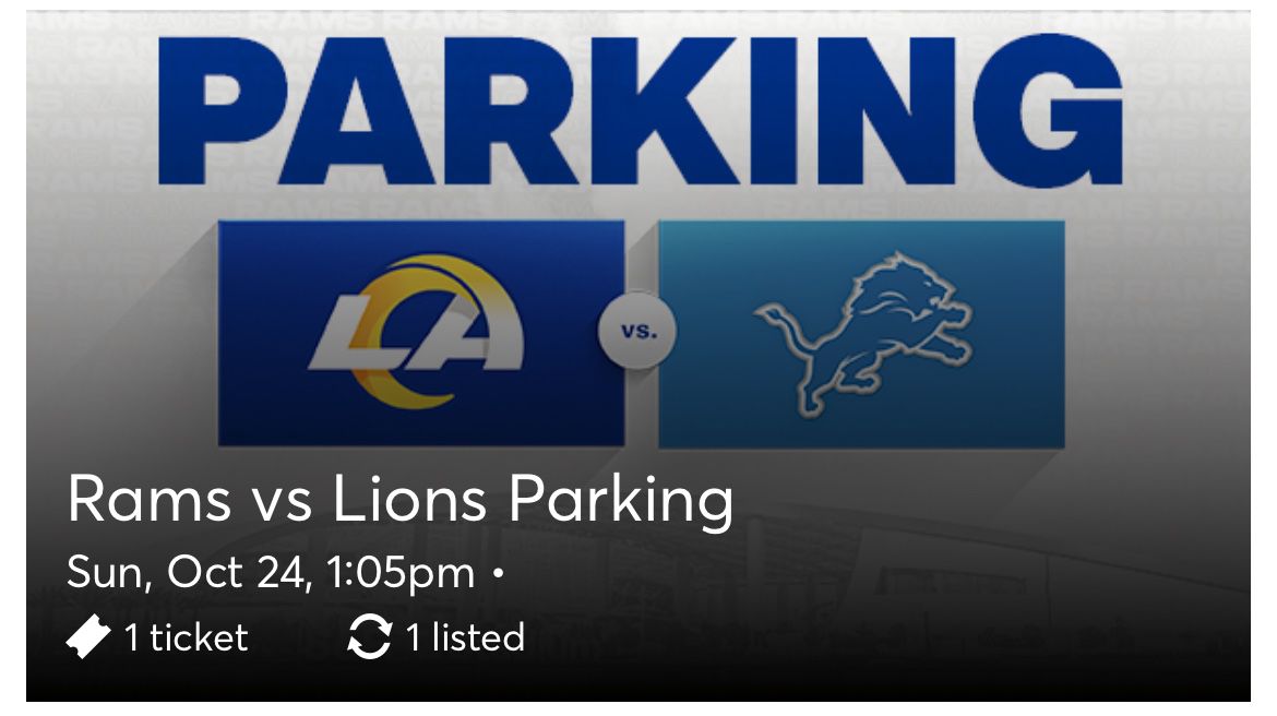 Rams Vs Lions Parking Tailgate Party Pink Zone