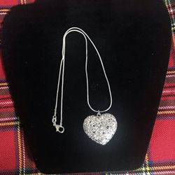 Sterling Silver Heart Pendant With Chain 