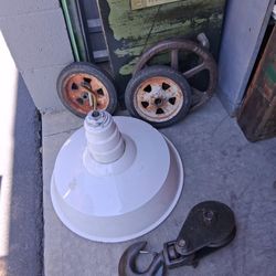 Vintage Industrial  Porcelain  Light 