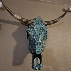 Turquoise Mounted Cow Skull