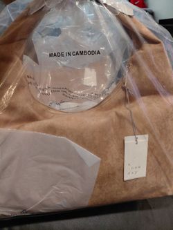A New Day Tan Suede Hobo Bag