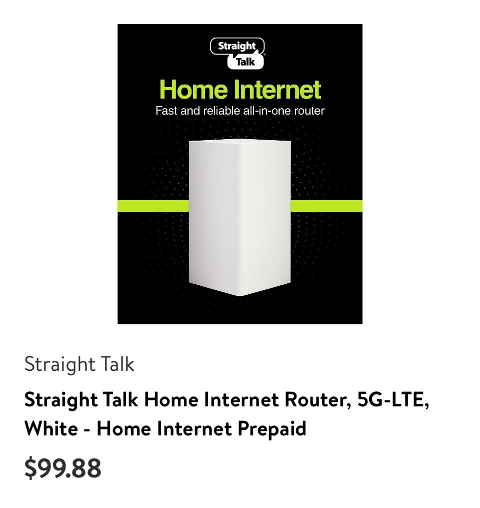 Straight Talk Home Internet Router, 5G-LTE, White - Home Internet Prepaid