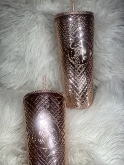 Rose gold starbucks cup $30 each