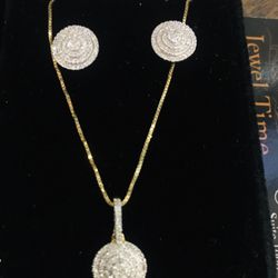 10KT Diamond Set(necklace And Earring)