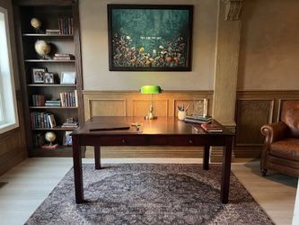 Dark Wood Writing Desk with Drawer