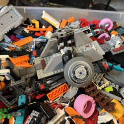 Huge Bin Of LEGO Bricks Star Wars AT-TE Walker Manuals And More