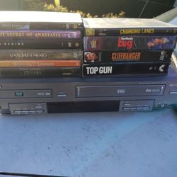 DVD VHS Player With Remote And Good Movies 