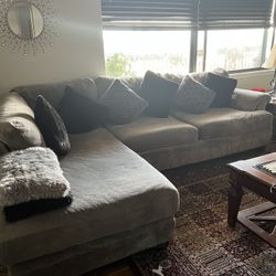 L Shaped Grey Soft Sofa 