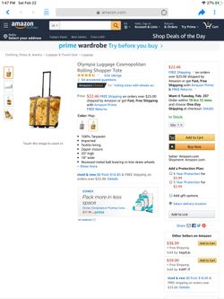 Olympia Luggage Cosmopolitan Rolling Shopper Tote