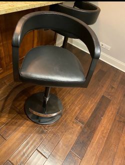 Set of 3 Modern Black Swivel Bar Stools