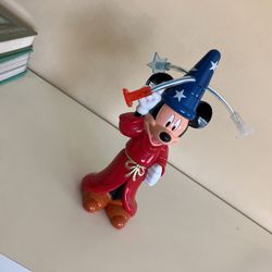 Disney Hard And Soft Plastic Mickey Mouse Figure Come Movements Lights UpJust The Stars Are Ripped But Still Working 